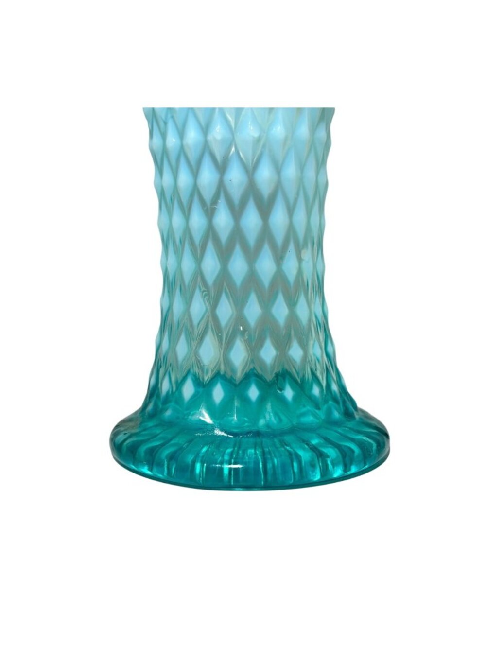 Vintage Northwood Swung Vase Diamond Point Aqua Blue Opalescent 7.5" - Picture 3 of 5